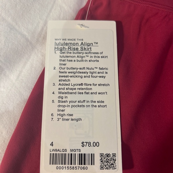 Lululemon Athletica High-Rise Skirt in Vibrant Red - Picture 3 of 3